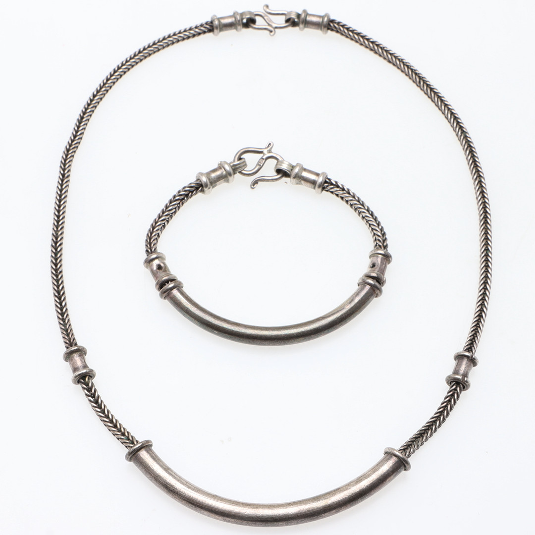 COLLIER & ARMBAND, sterlingsilver.