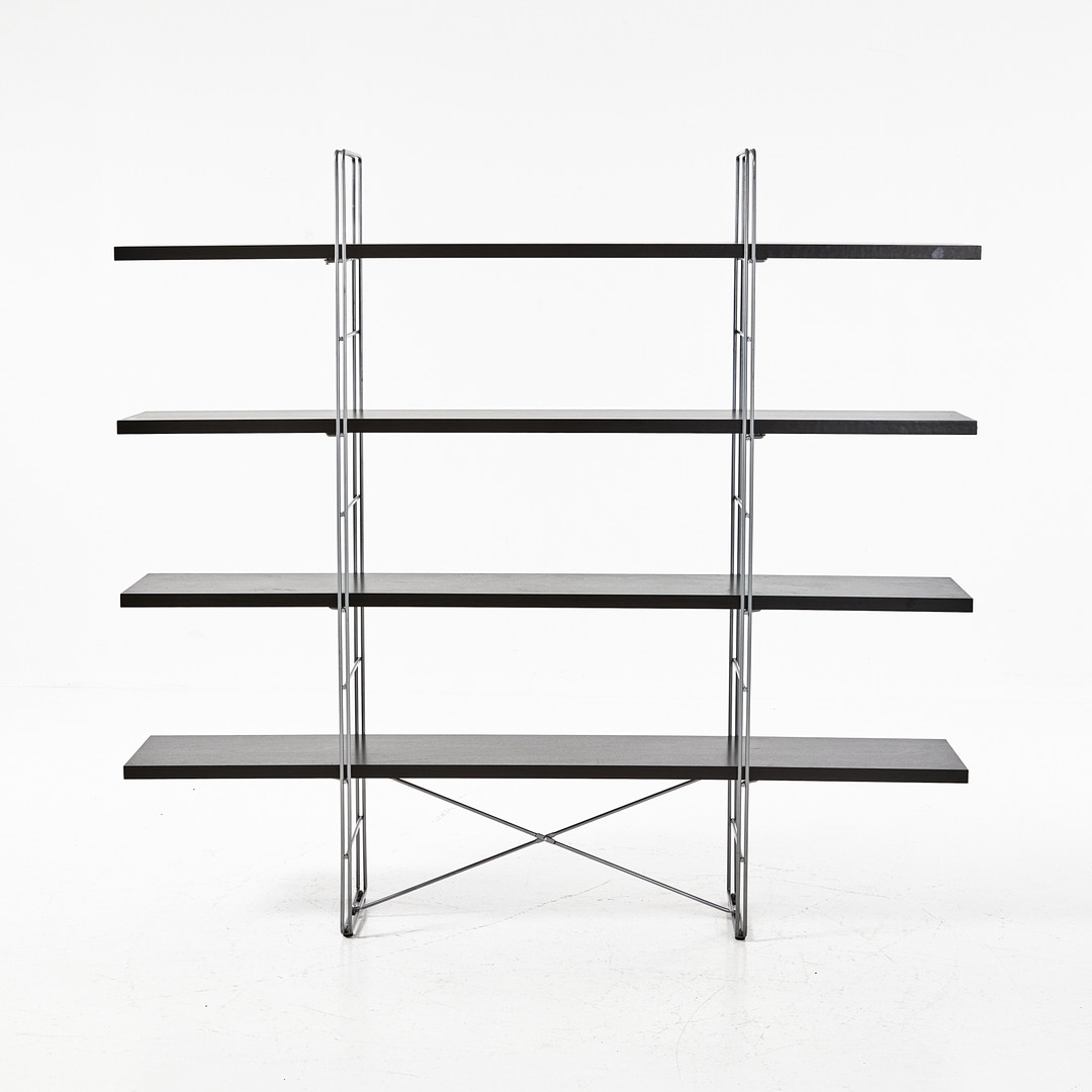 NIELS GAMMELGAARD. "Enetri", bokhylla, stomme i pulverlackerad metall, mörklaminerade hyllplan, IKEA.