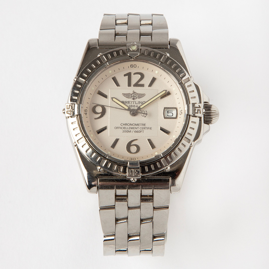 BREITLING, Callisto, armbandsur, chronometer, 34 mm, stål, certifikat juni 2004.