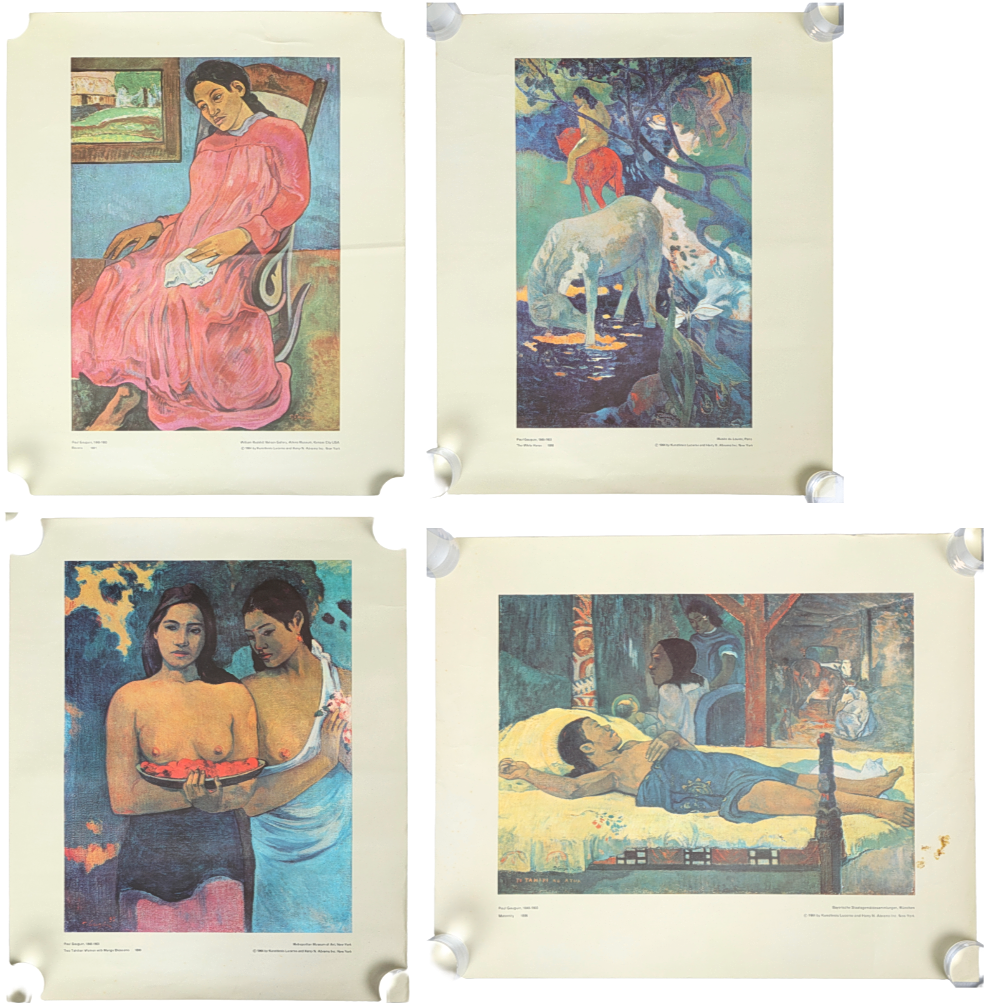 AFTER PAUL GAUGUIN (FRENCH, 1848-1903), 4 STYLISED LITHOGRAPHS.