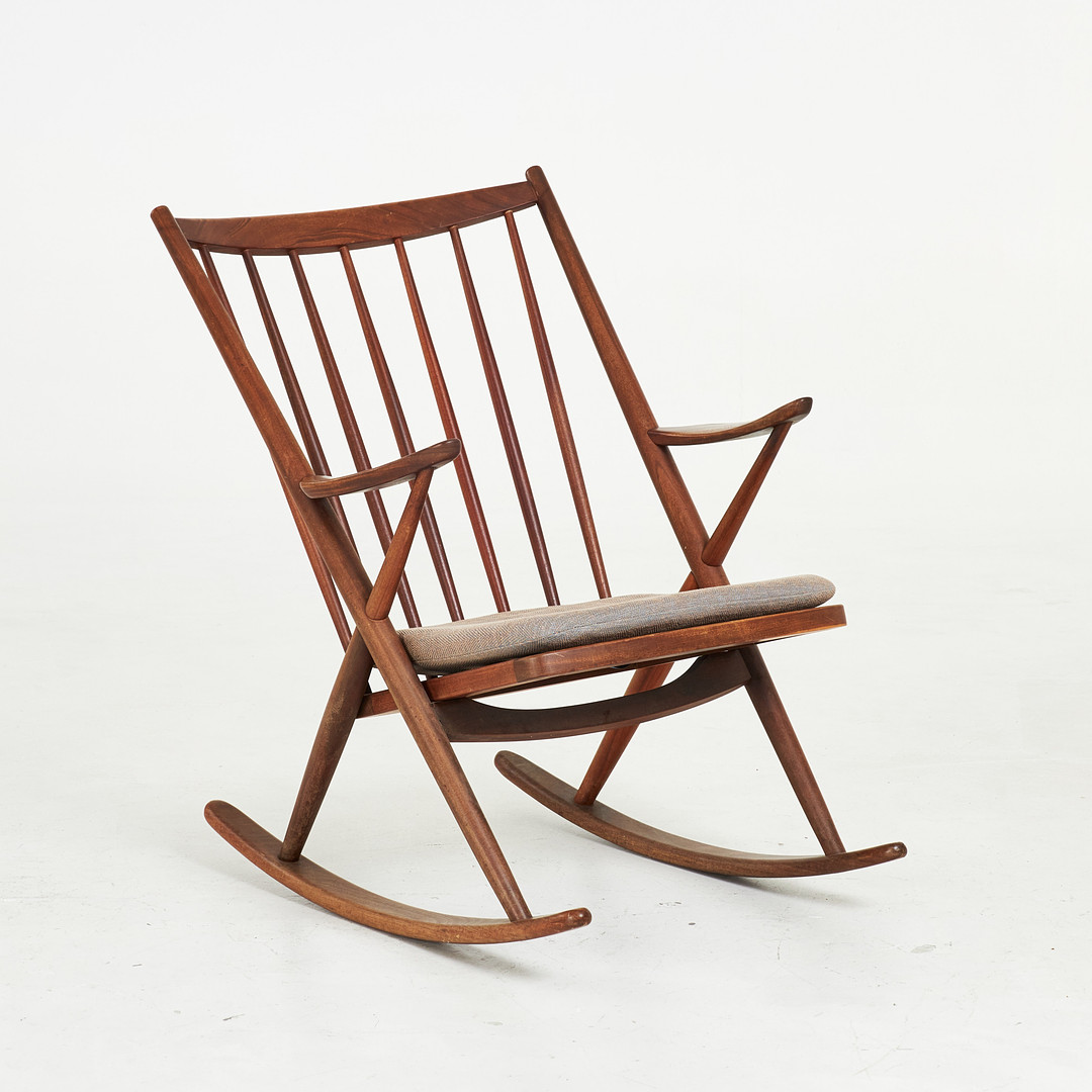FRANK REENSKAUG. Gungstol, teak, för Bramin, Danmark 1960-tal.