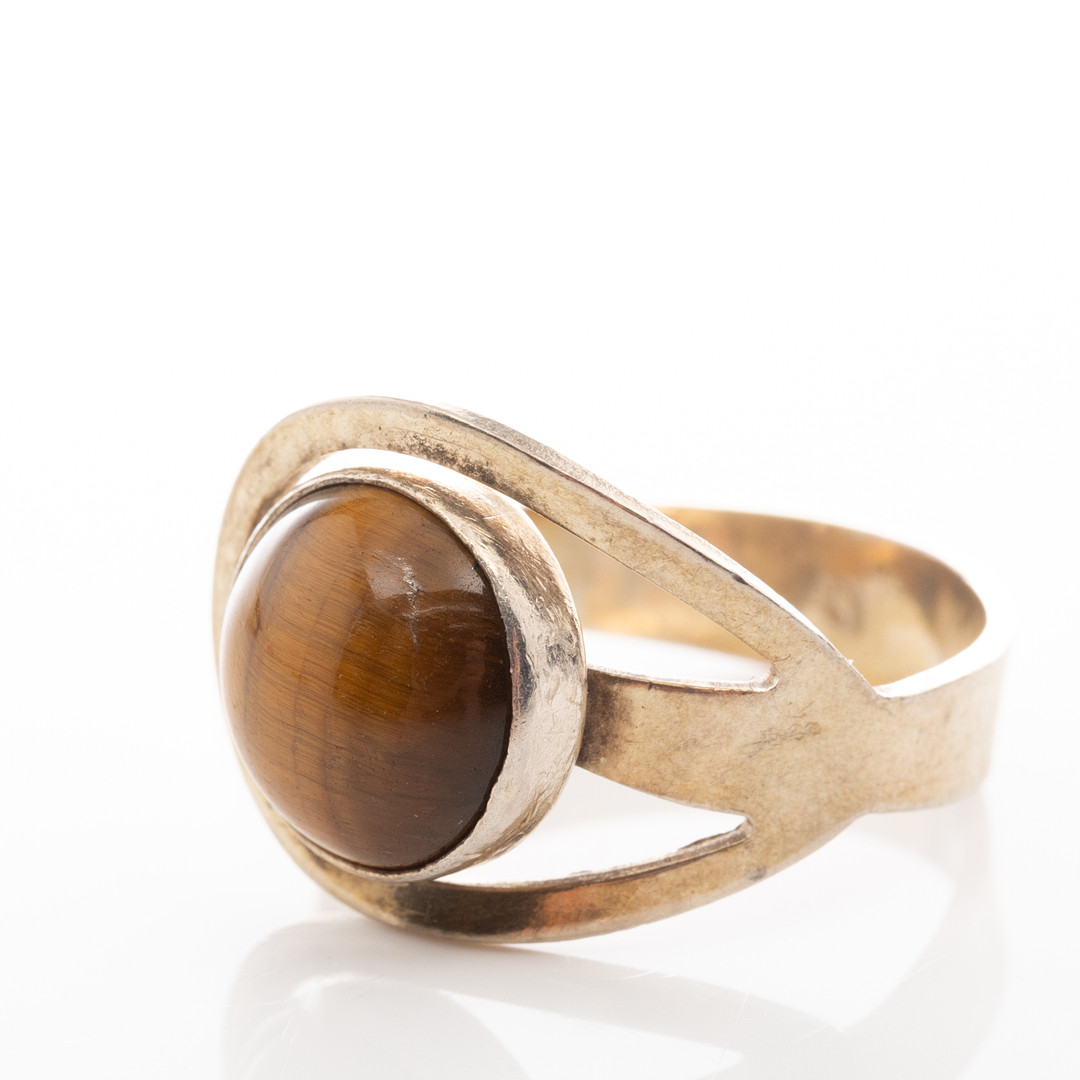 RING, Sterlingsilver, Tigeröga, Israel.