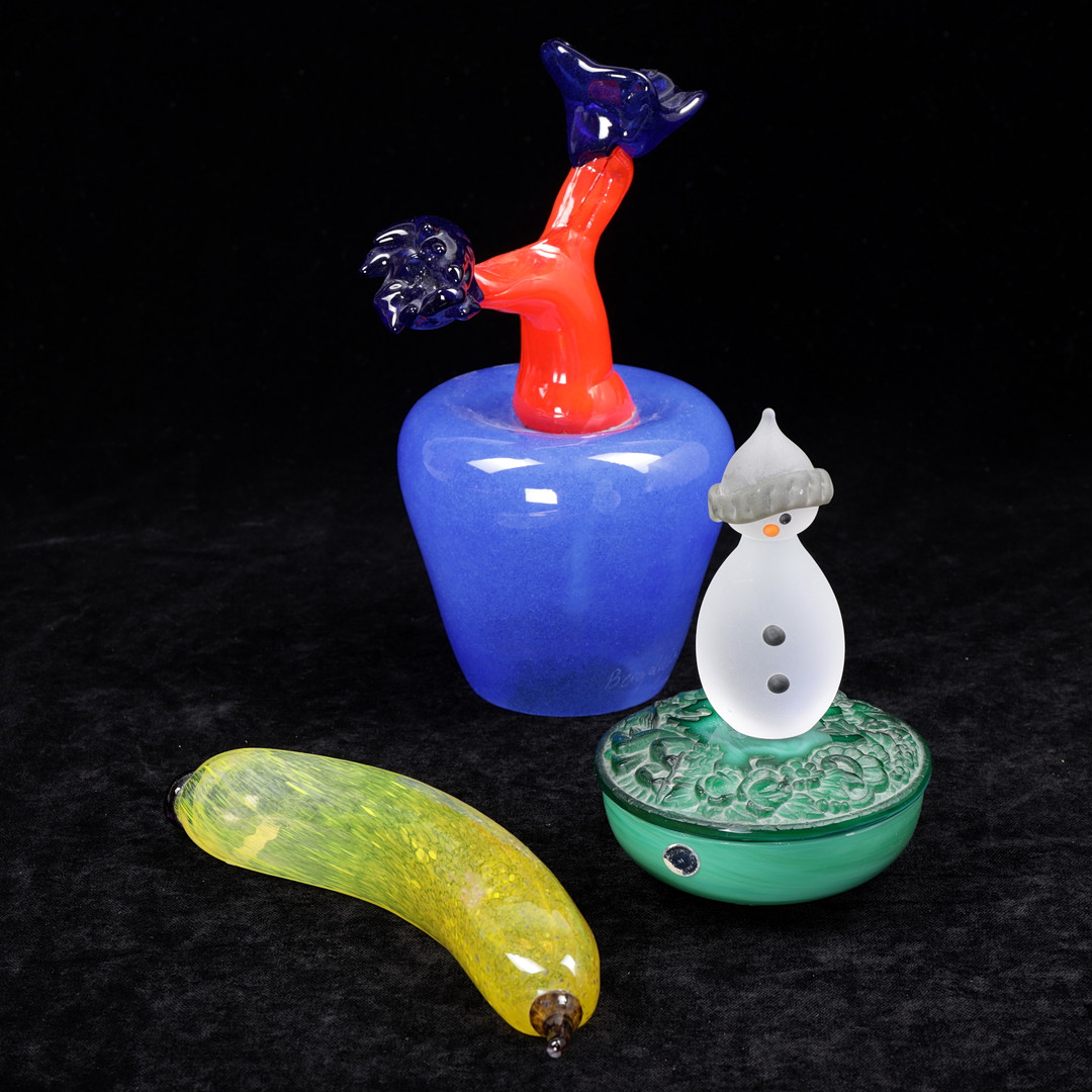 FIGURINER mm, 4 st, glas, Gunnel Sahlin, Kosta Boda, Bergdala.