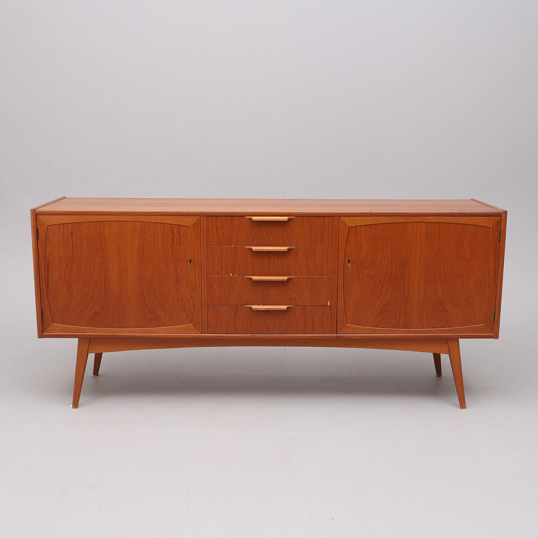 SIDEBOARD, TEAK, THREE MEN, 1950/60-TAL.