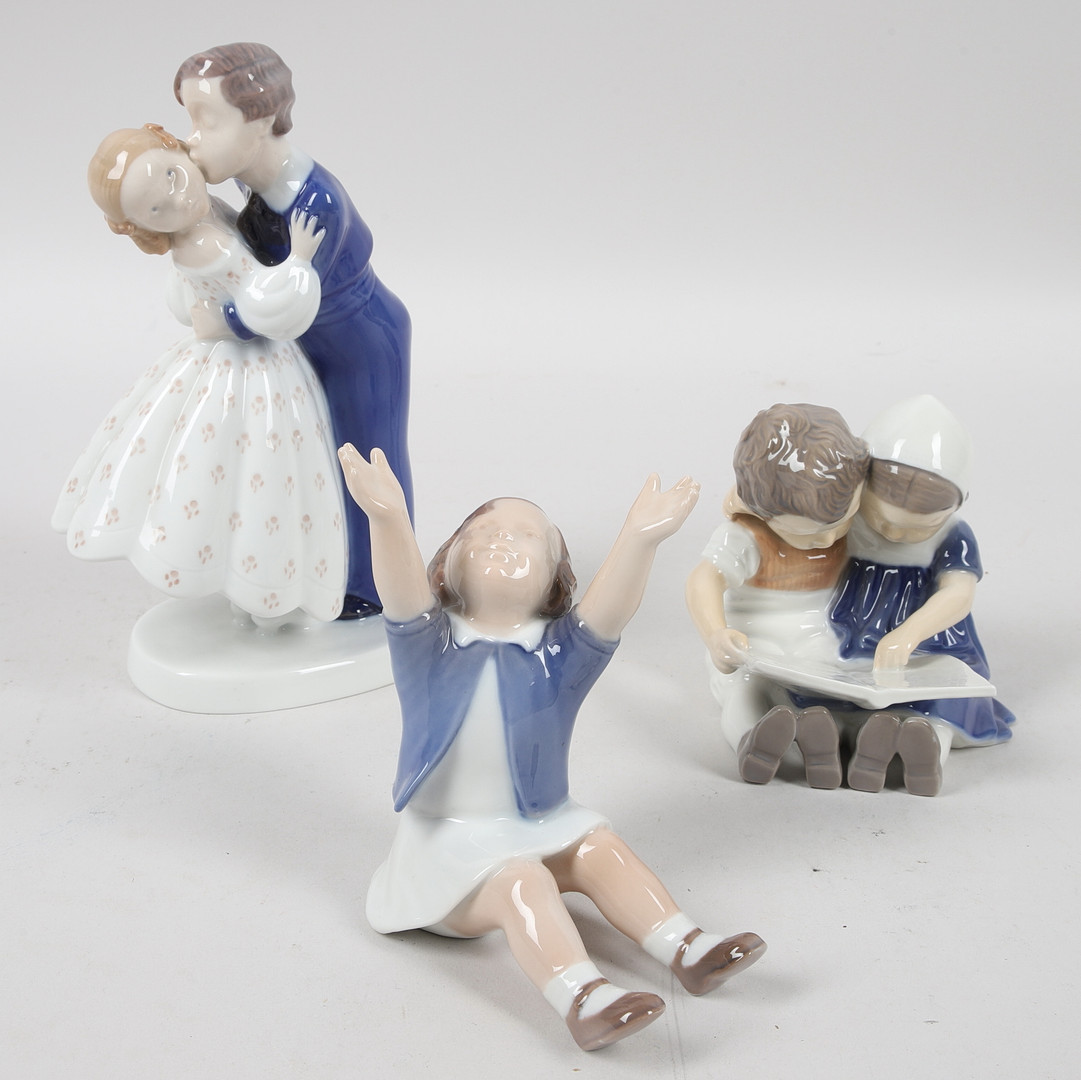 FIGURINER, 3 st, porslin, Bing & Gröndahl, Köpenhamn, Danmark.