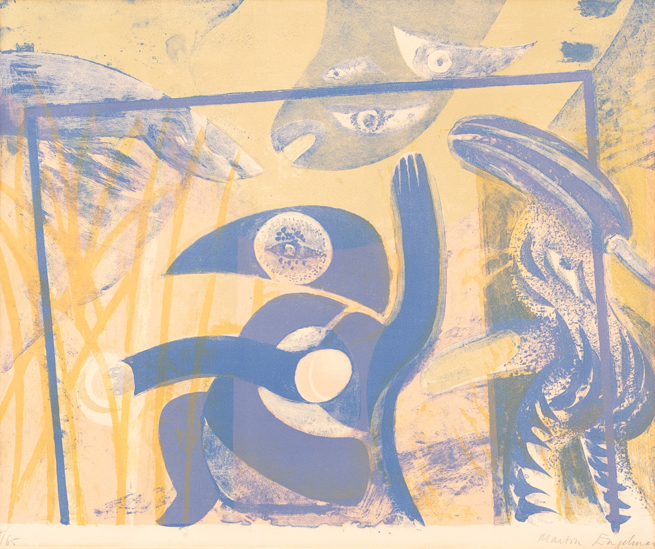 MARTIN ENGELMANN (1924-1992). Figurkomposition, litografi nr 17/65, signerad.