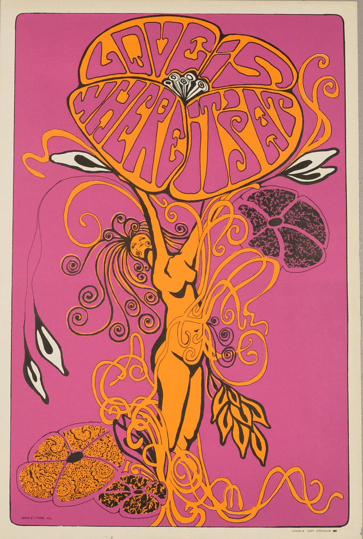 POSTER, "LOVE IS WHERE IT´S AT", NANCY CONER, 1967.