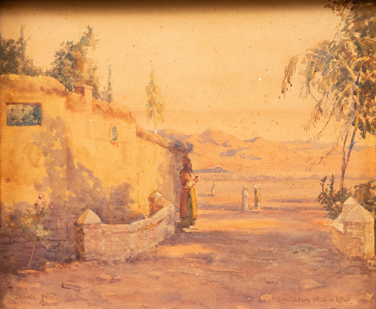 PETER MACGREGOR WILSON (1856 - 1928). Man med pipa, akvarell, signerad.