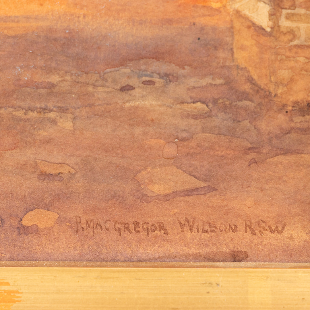 PETER MACGREGOR WILSON (1856 - 1928). Man med pipa, akvarell, signerad.