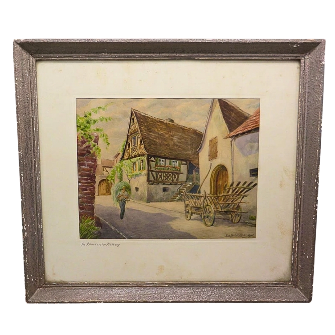 GEMÄLDE RHODT UNTER RIETBURG VON ED. BERTHOLD DATIERT 1946.