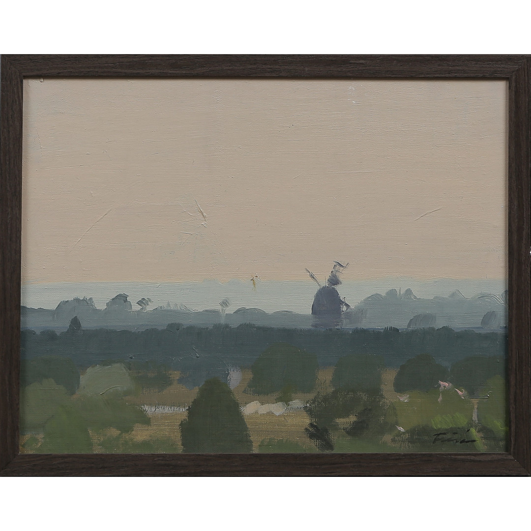 VERA FRISÉN. "VÄDERKVARN, ÖLAND" OLJA PÅ DUK, SIGNERAD, UPPFÄST PÅ PAPP-PANNÅ.