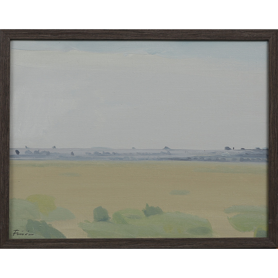 VERA FRISÉN. "VY ÖVER ALVARET, ÖLAND" OLJA PÅ DUK, SIGNERAD.