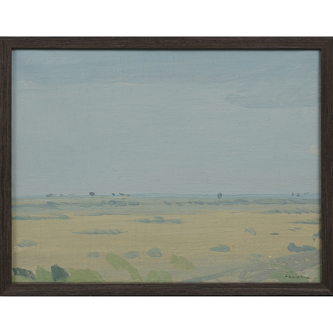 VERA FRISÉN. "VY ÖVER ALVARET, ÖLAND" OLJA PÅ DUK, SIGNERAD.