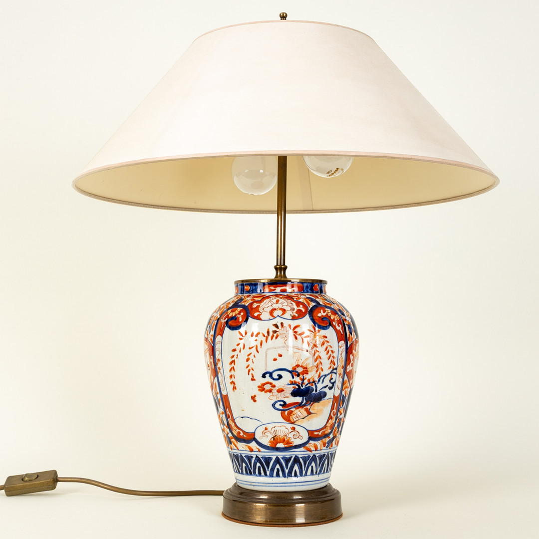 Tischlampe mit Imari-Dekor, Japan/Deutschland, 20. Jh.