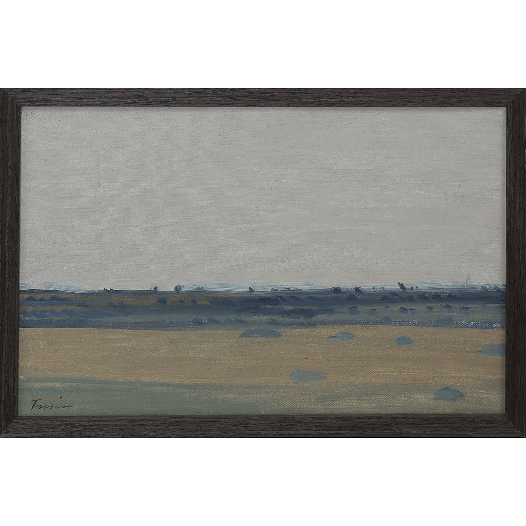 VERA FRISÉN. "SKYMNING ÖVER ALVARET, ÖLAND" OLJA PÅ DUK, SIGNERAD.