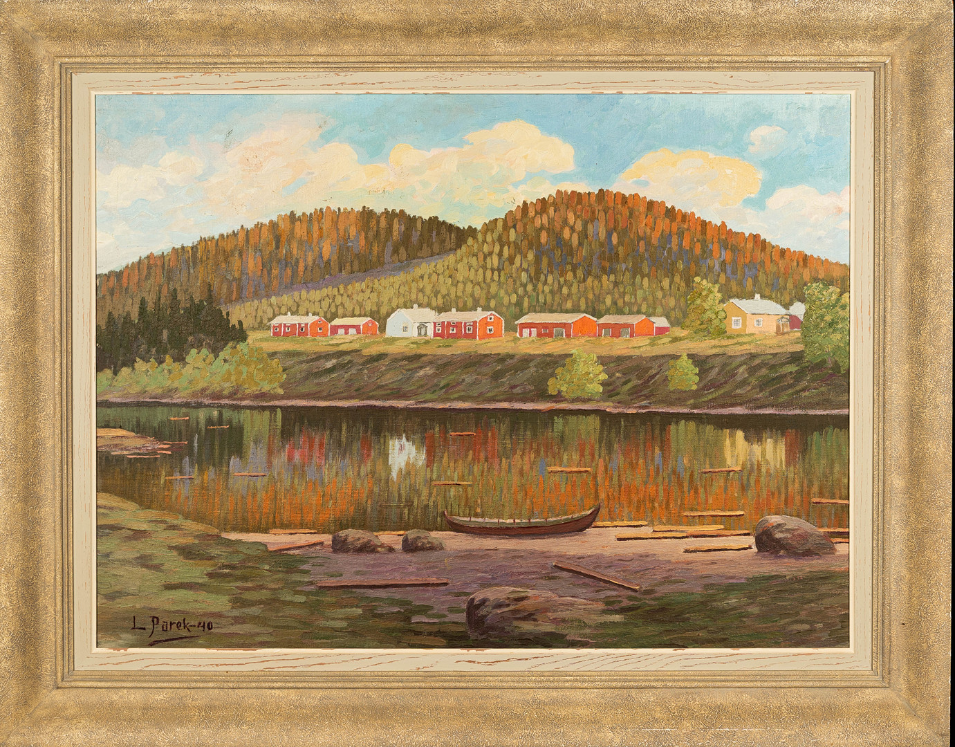 LUDVIG PARCK. Olja på pannå, Bymotiv, Signerad och daterad 1940.