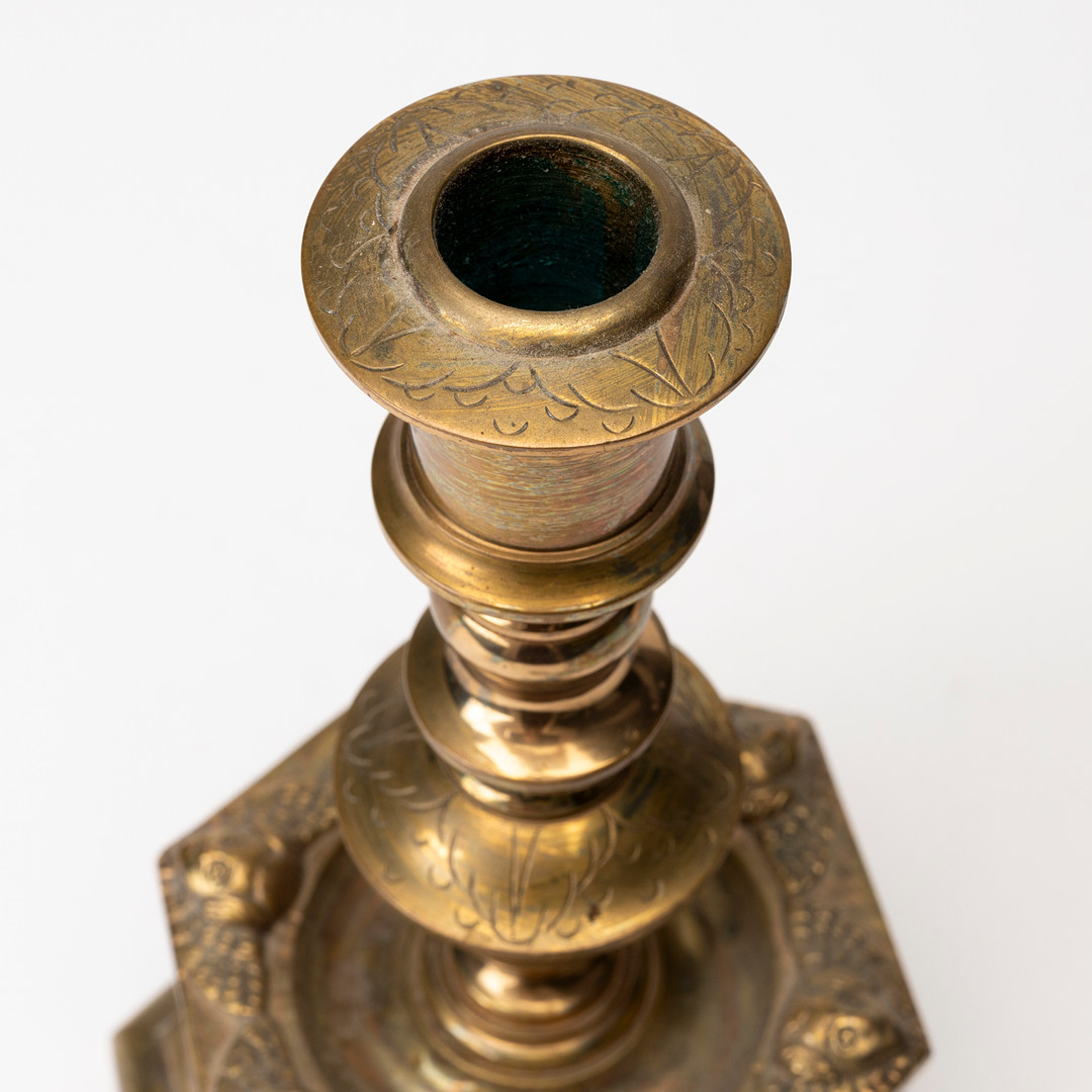 LJUSSTAKE, mässing, barock-stil, 1900-tal.
