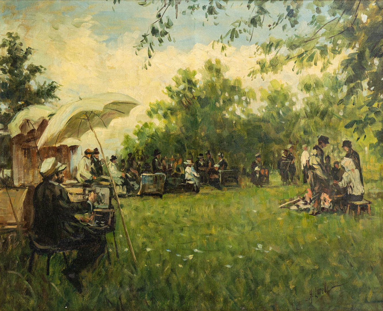 H. LAVELLE NACH ILJA REPIN (1844-1930). Auf der Datscha der Akademie.