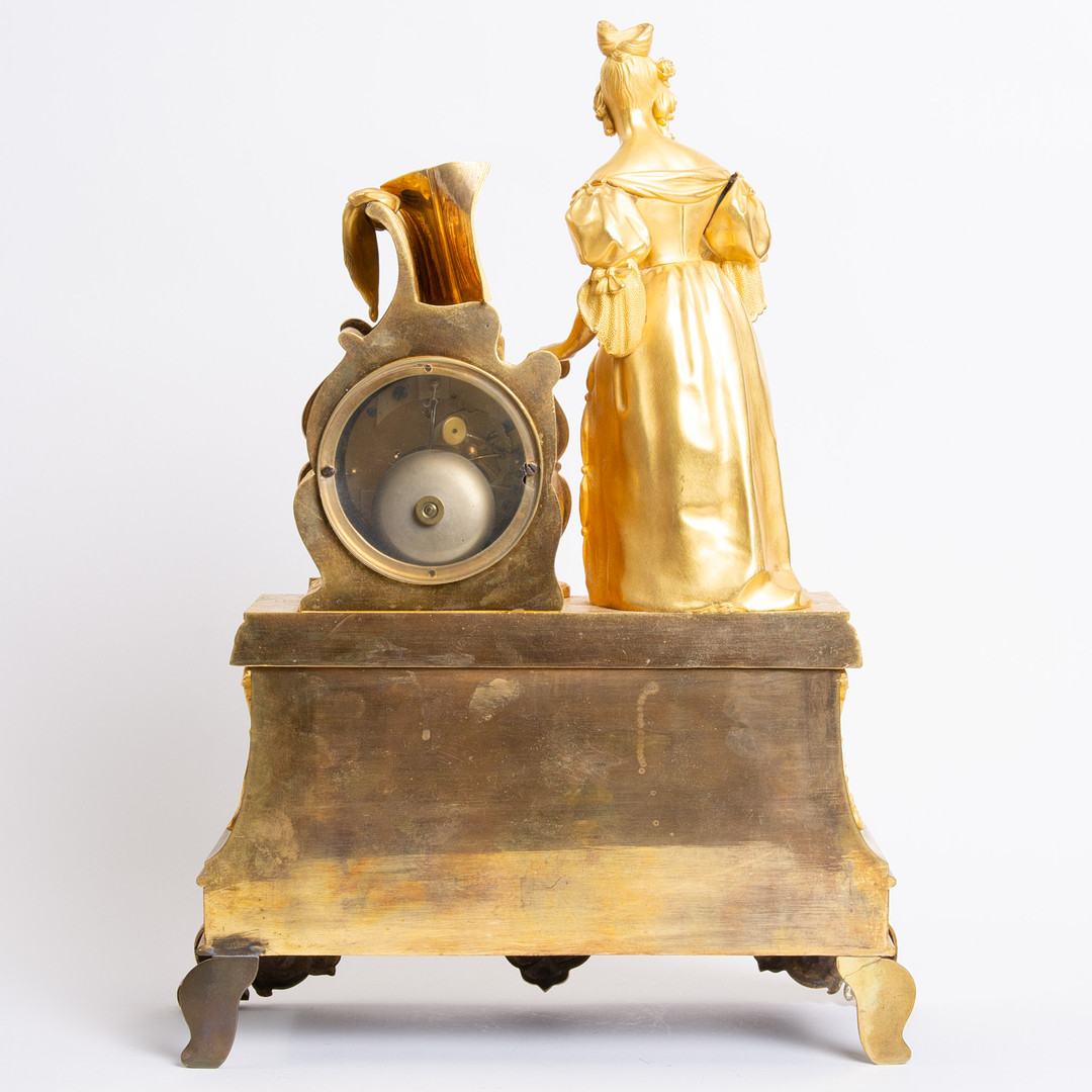 Fransk Louis Philippe kaminur i forgyldt bronze, ca. 1840-50erne.