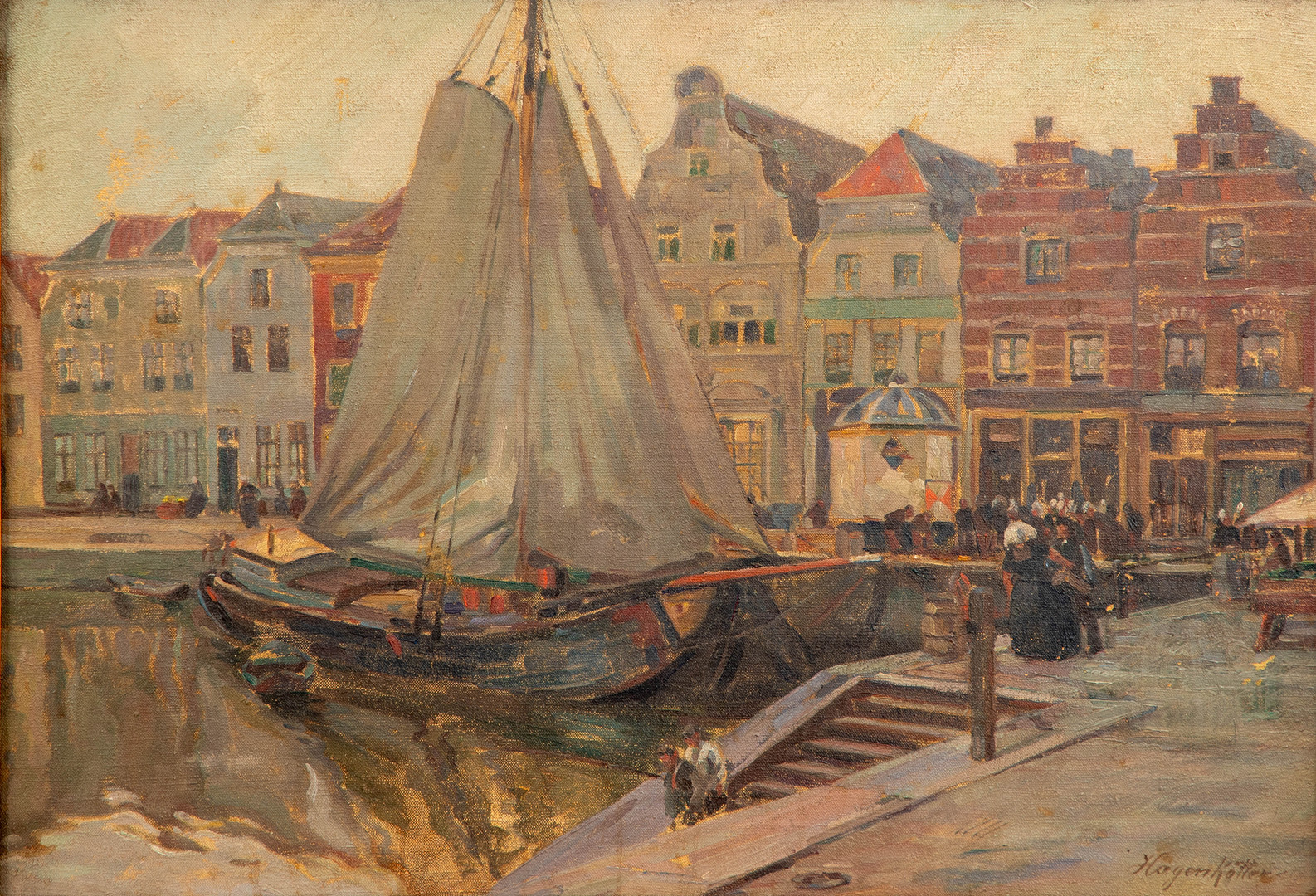 HUGO HAGENKÖTTER (1882-1967). Hafenszene.