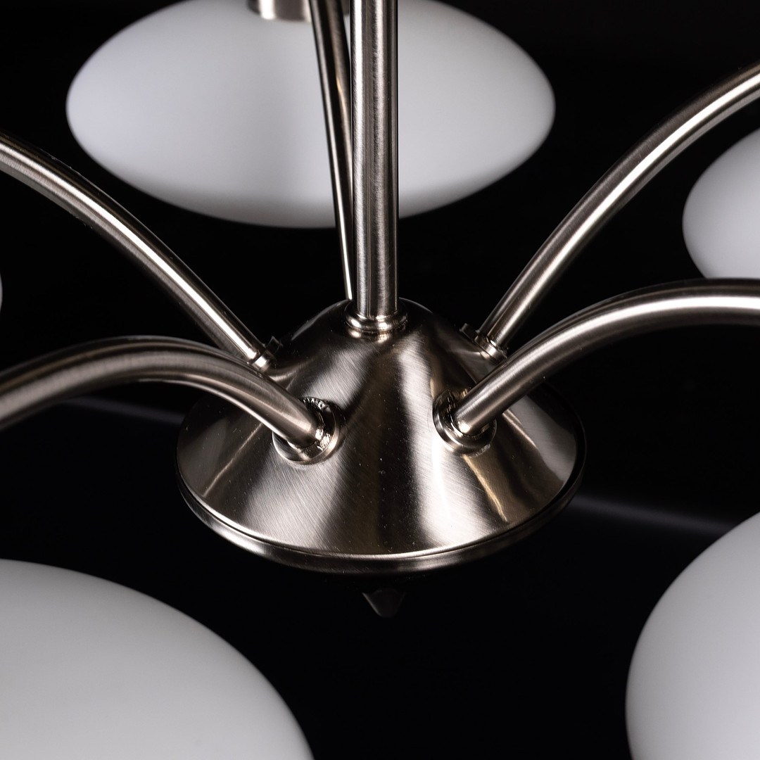 TAKLAMPA, 5 - armad, metall & glas, samtida tillverkning.