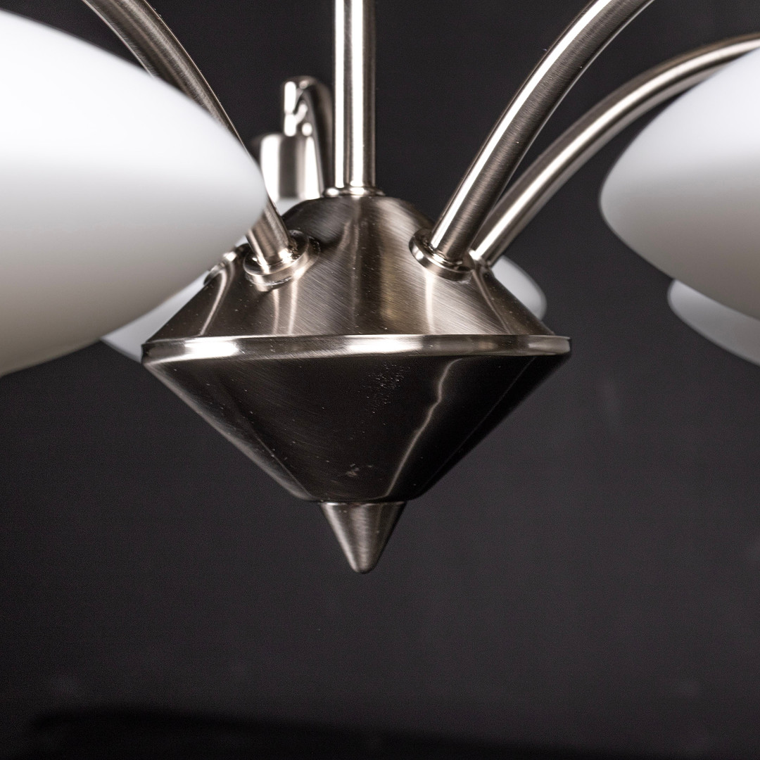 TAKLAMPA, 5 - armad, metall & glas, samtida tillverkning.