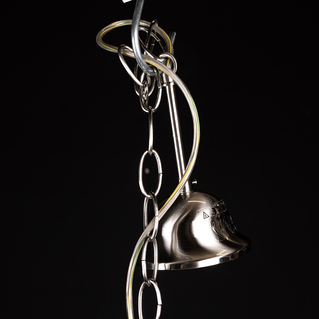 TAKLAMPA, 5 - armad, metall & glas, samtida tillverkning.