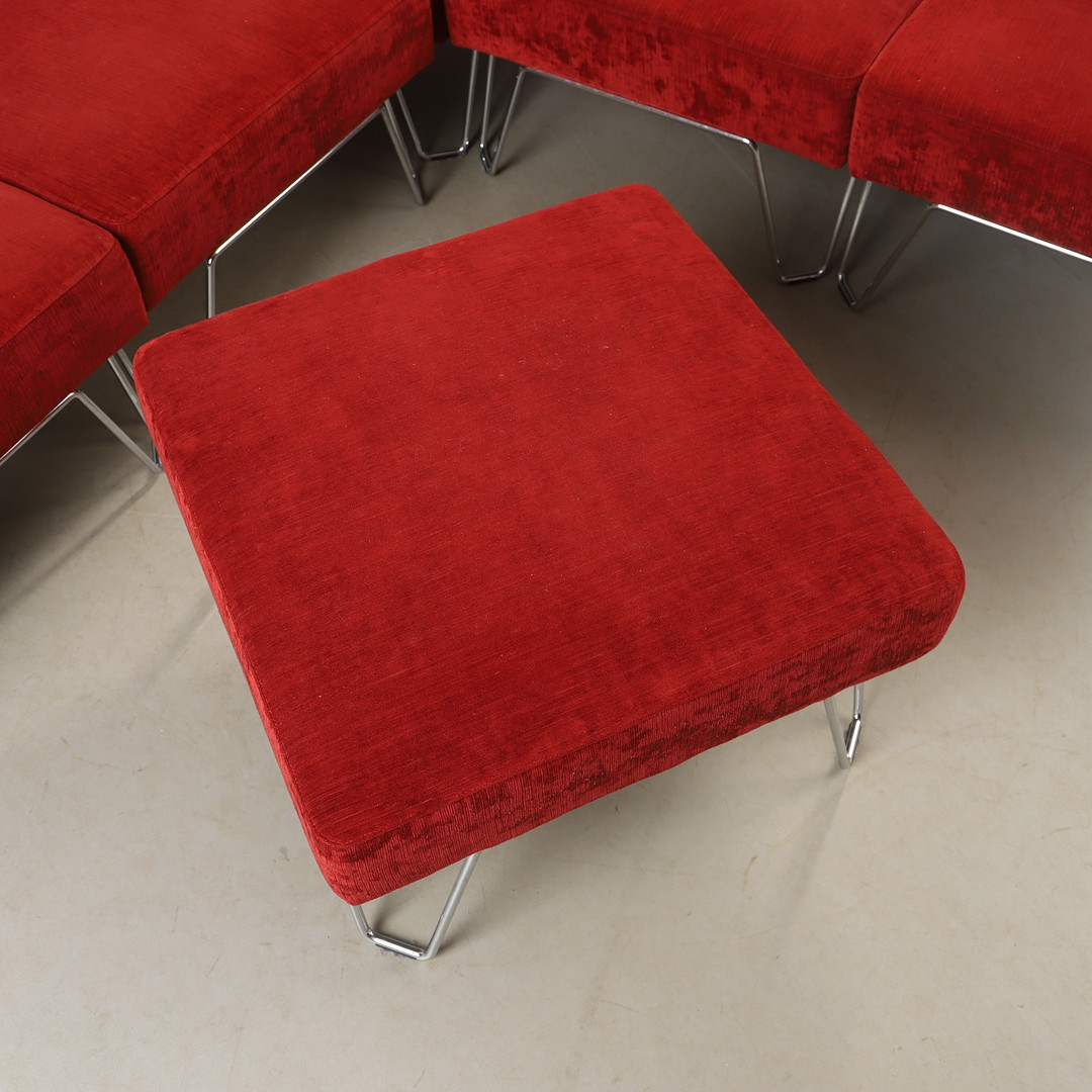 MODULSOFFA, "Qvarto", textilklädd med kormat underede, Blå station, 2000-tal.