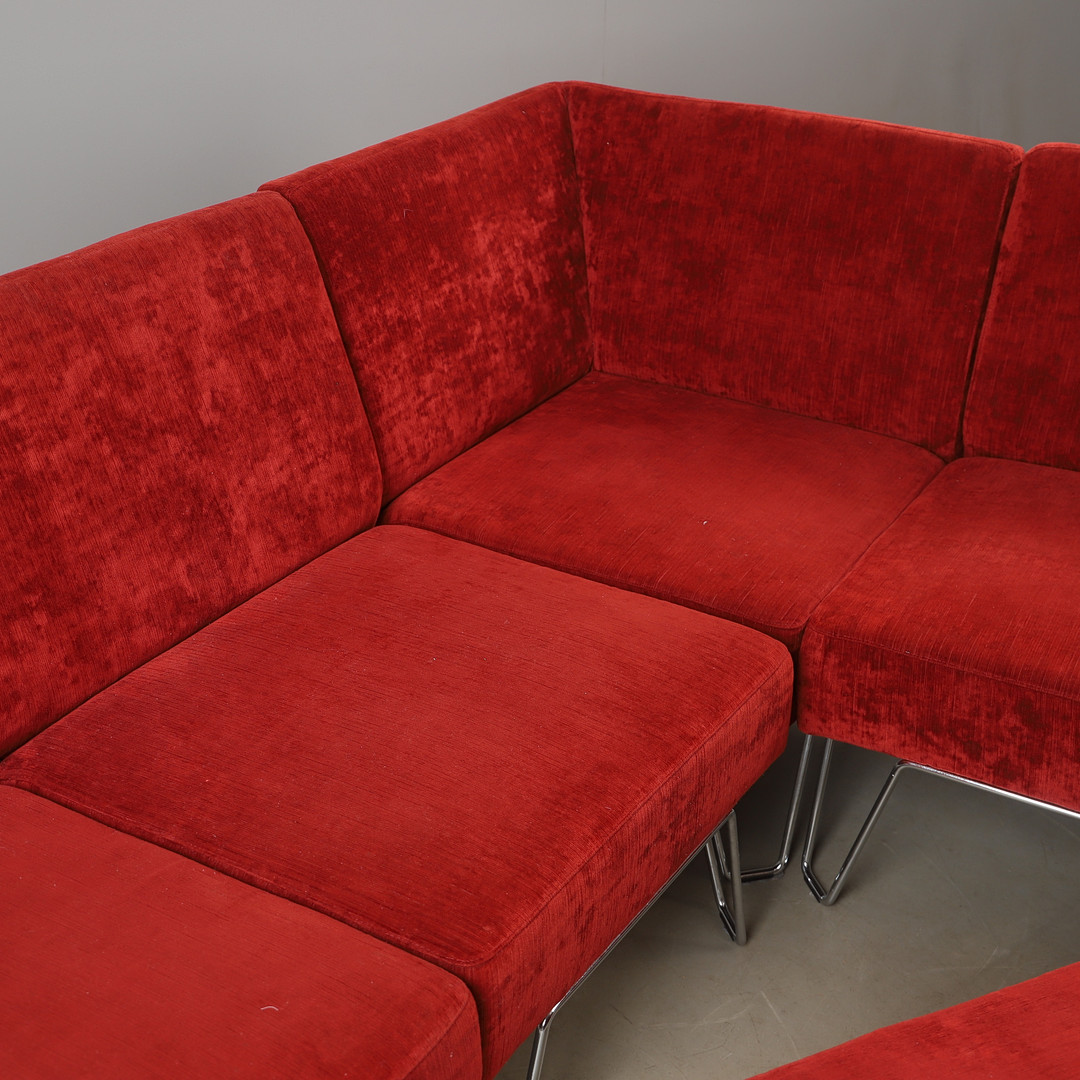 MODULSOFFA, "Qvarto", textilklädd med kormat underede, Blå station, 2000-tal.