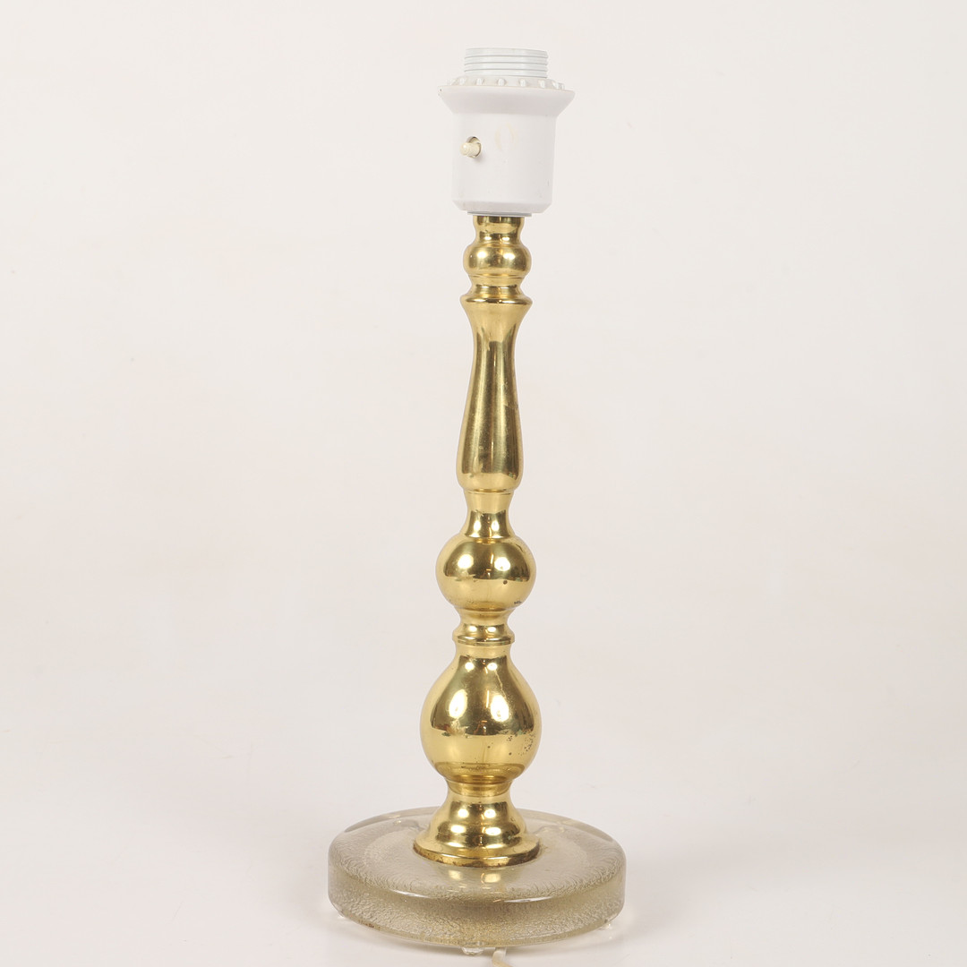 BORDSLAMPA, mässing/glas, FLB, 1900-tal.