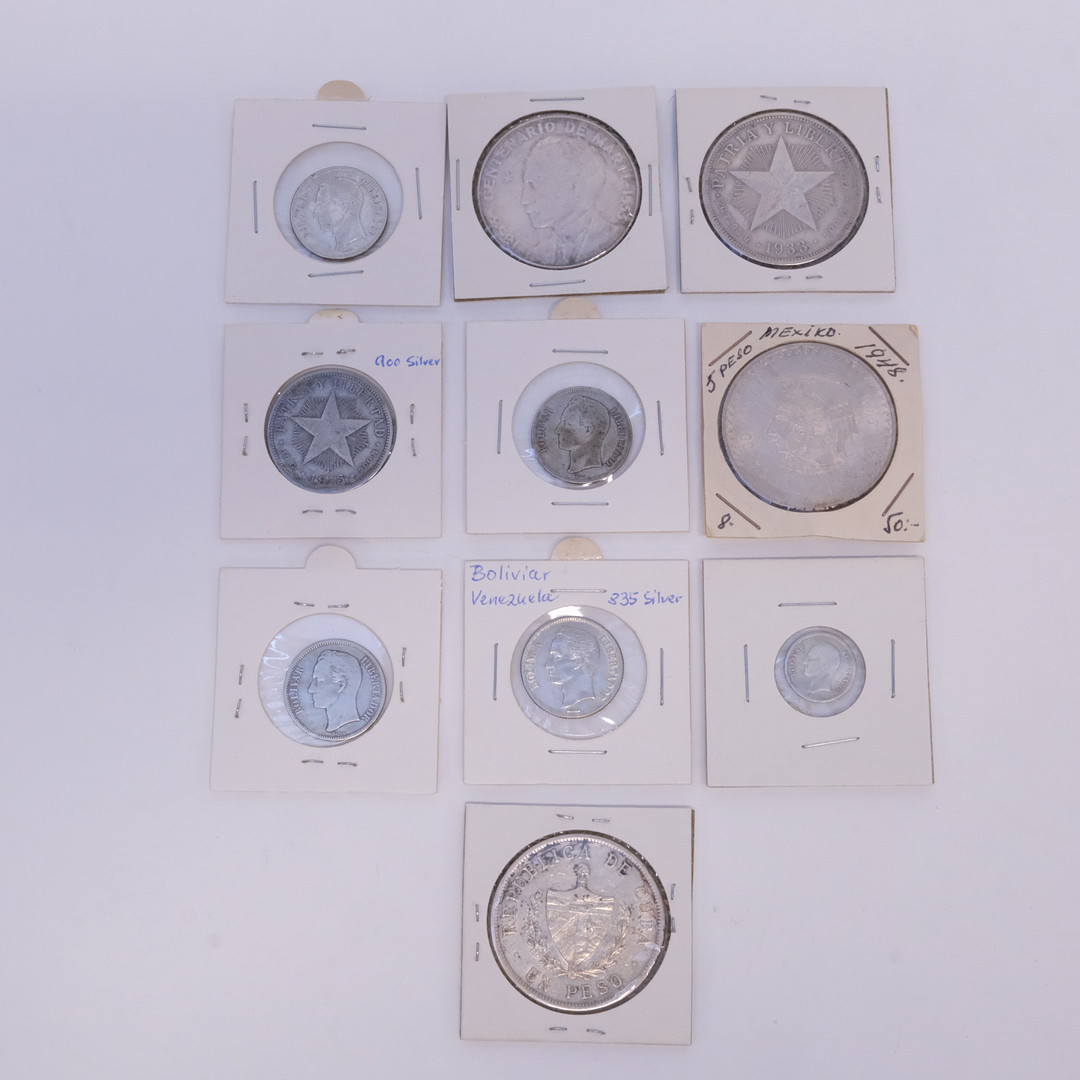 SAMLING MYNT, SILVER, KUBA, MEXIKO OCH VENEZUELA.