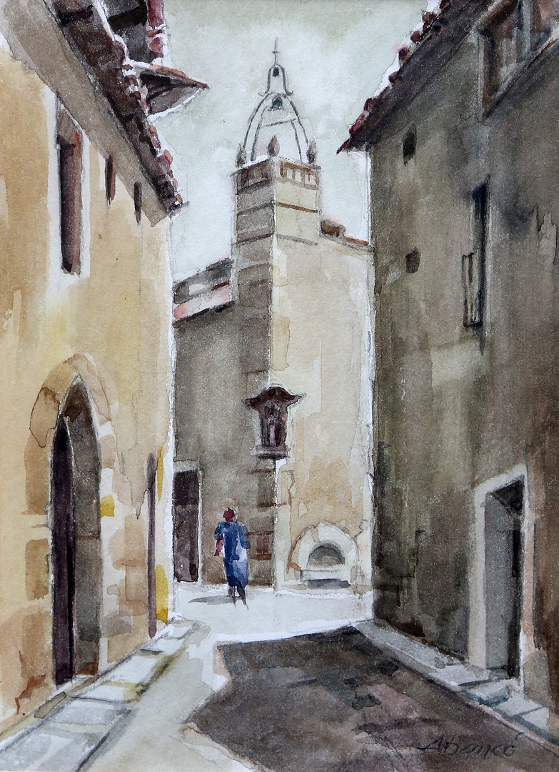 JOAN ABANCÓ. Village street.