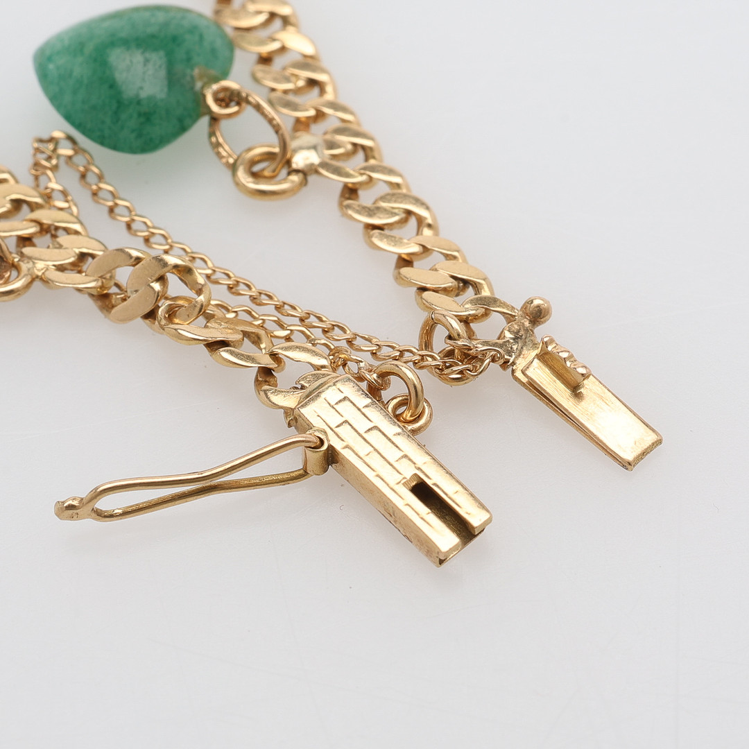 BERLOCKARMBAND, 18K GULD & STENAR, TOTALT CA 11,6 GRAM.