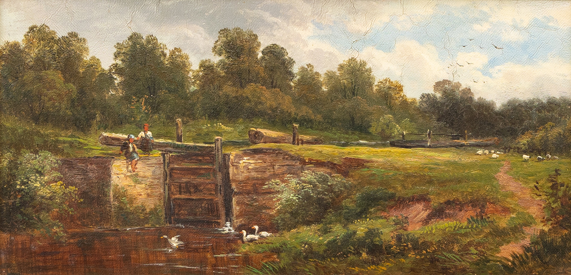 JOHN CONSTABLE (1776-1837). HANS KRETS. Djur och mäniskor i landskap, England 1800-tal, osignerad.