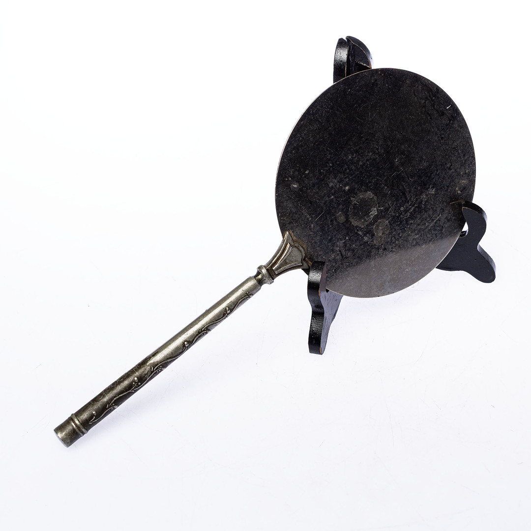 HANDSPEGEL, tenn och vitmetall, Art Deco 1930 - tal.