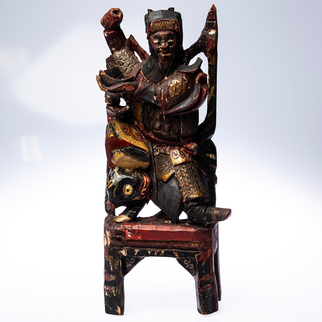 SKULPTUR, GUAN YU, TRÄ, KINA.