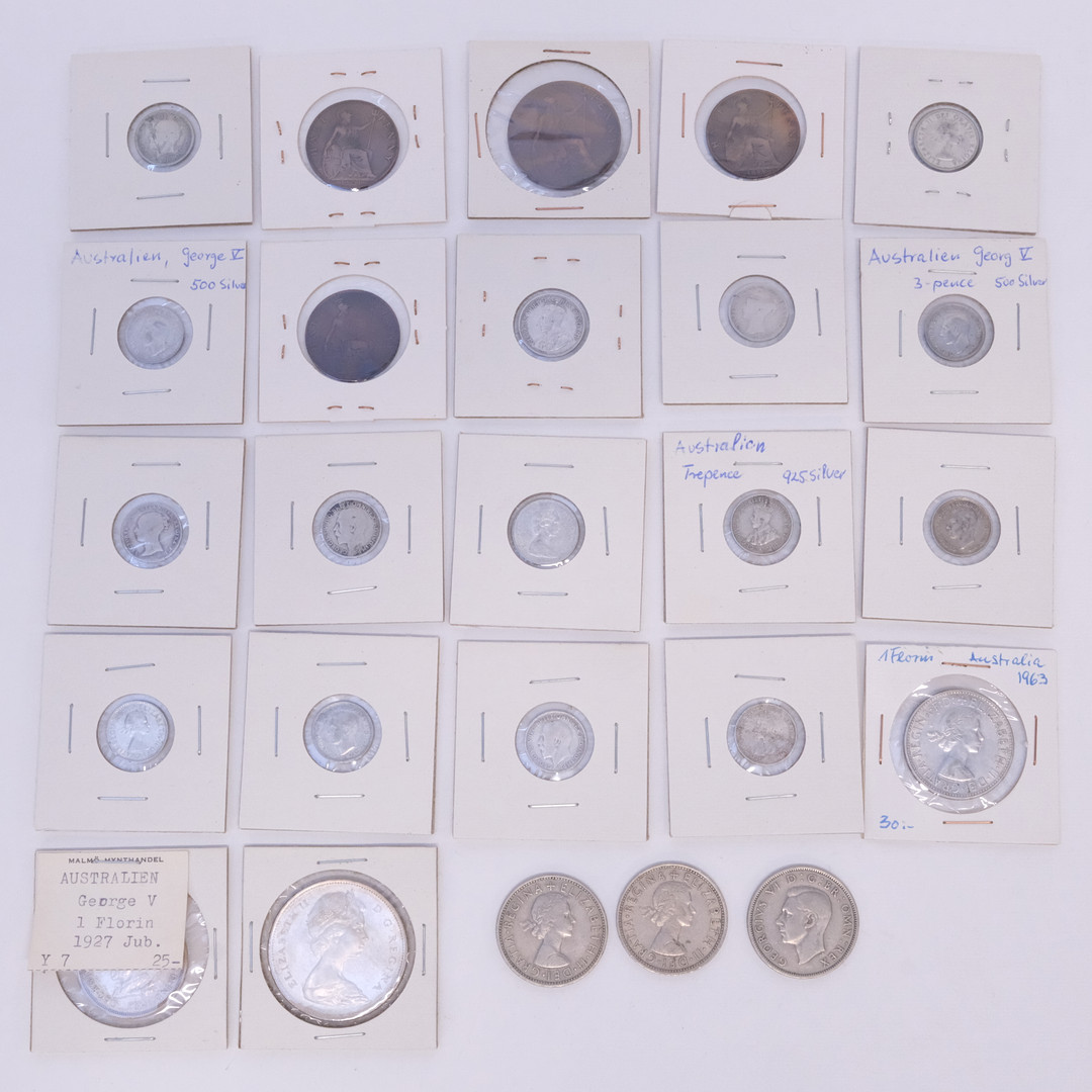 SAMLING BRITTISKA MYNT, DELVIS SILVER.