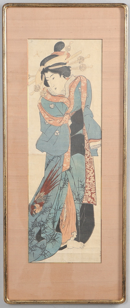 A LARGE BEJIN WOODBLOCK.