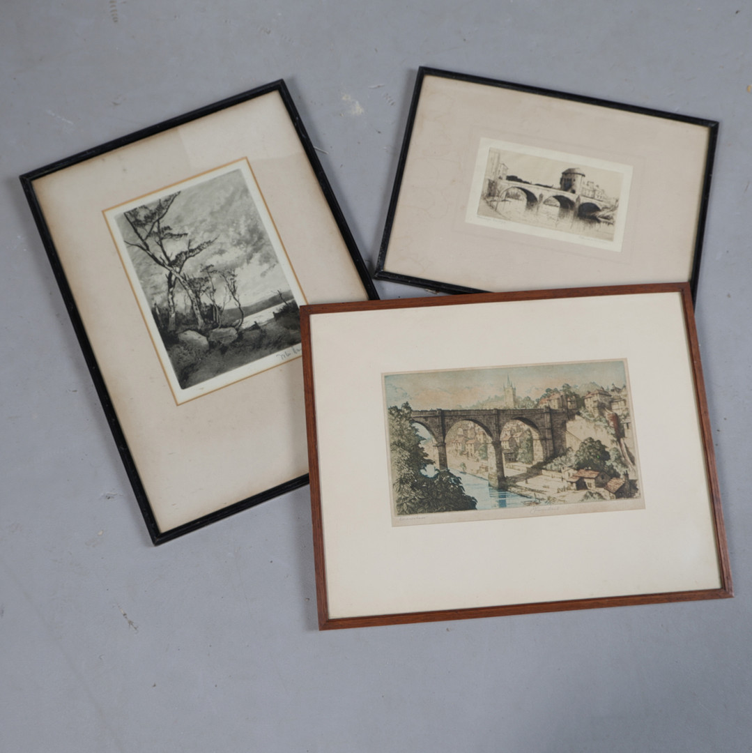 JOHN LEWIS STANT ETCHING, PETER GRAHAM ETCHING, TOGETHER WITH ANOTHER (3).