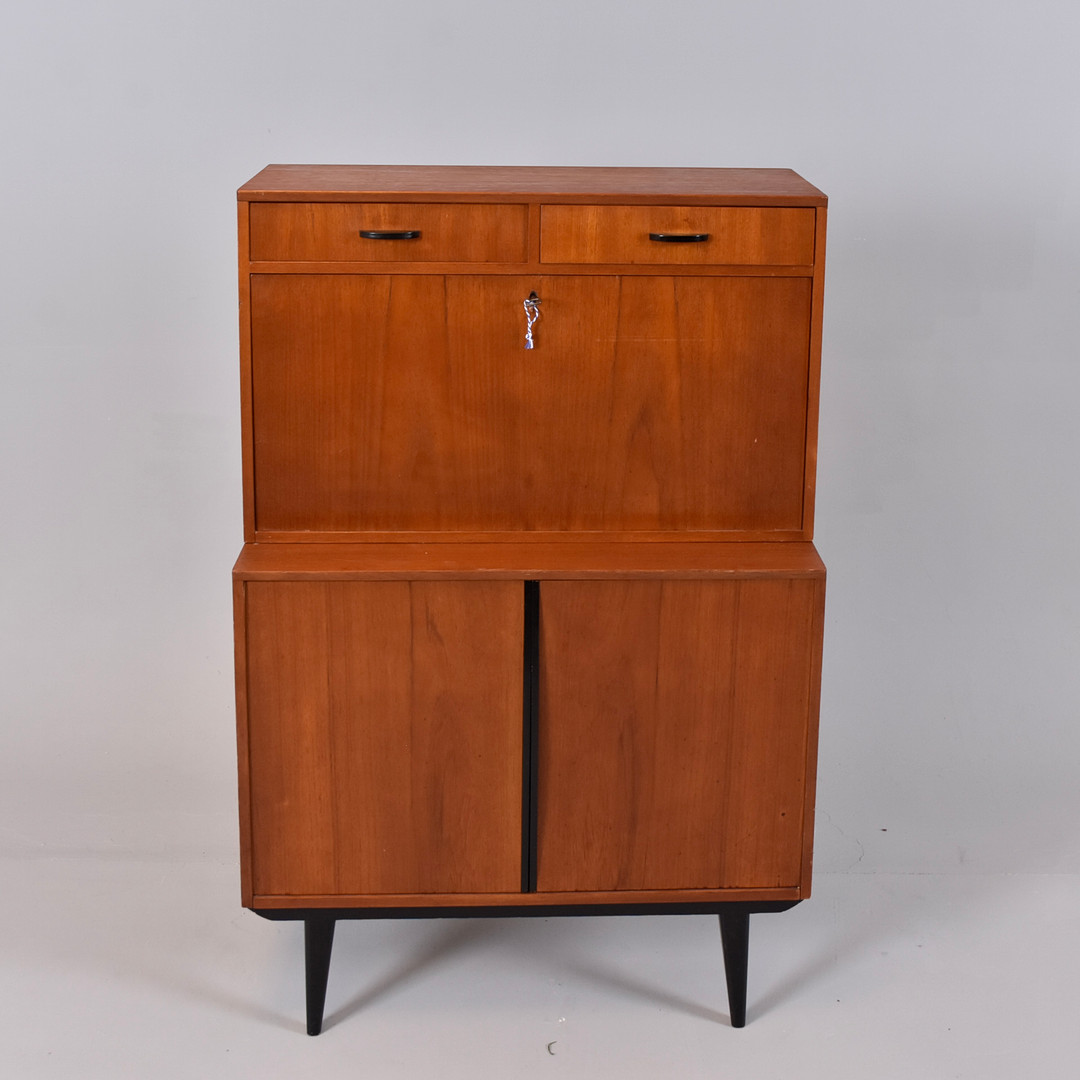 SEKRETÄR, delvis svärtad teak, Bräntorps,1950-60-tal.