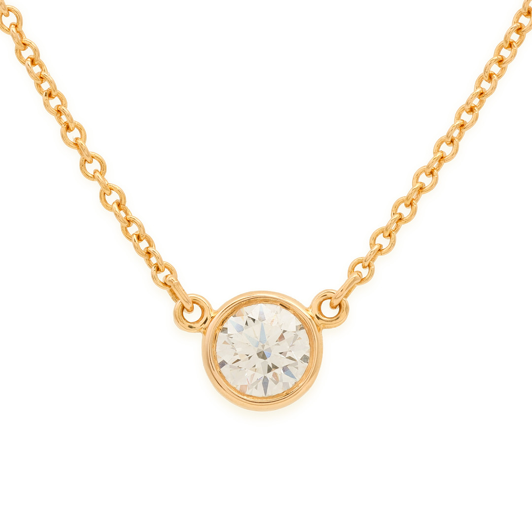 TIFFANY & CO. Elsa Peretti collection, Halskæde af 18 kt rosa guld 'Diamonds by the Yard' med brilliantslebet diamant. 0,20.