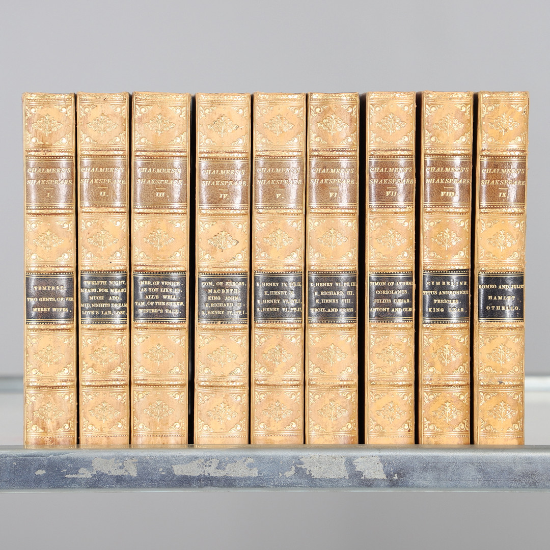 ALEXANDER CHALMERS (EDITED BY). The Plays of William Shakespeare, 9 Volumes, 1811.
