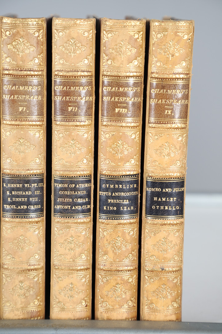 ALEXANDER CHALMERS (EDITED BY). The Plays of William Shakespeare, 9 Volumes, 1811.