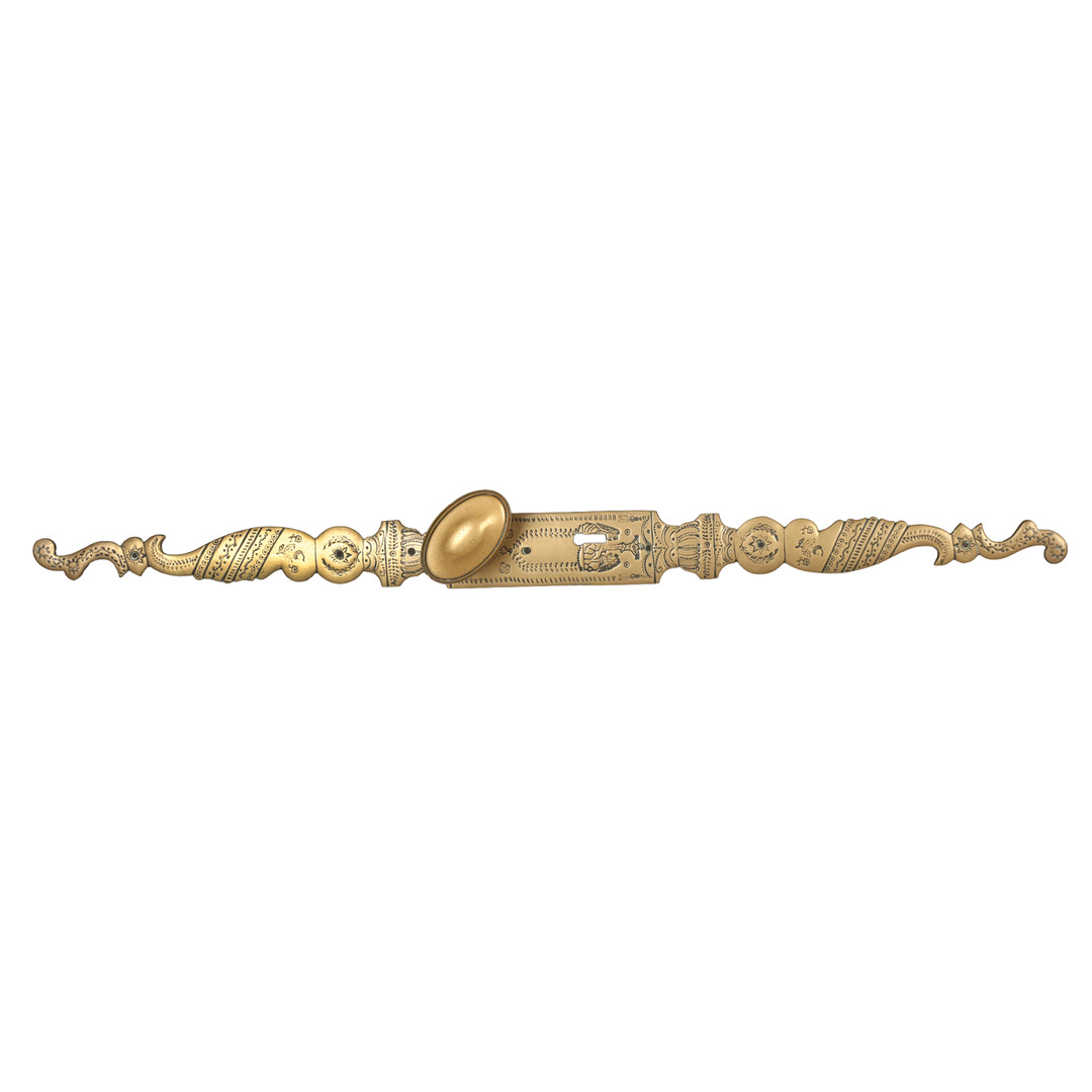 AN 18TH CENTURY DUTCH BRASS LOCK ESCUTCHEON.