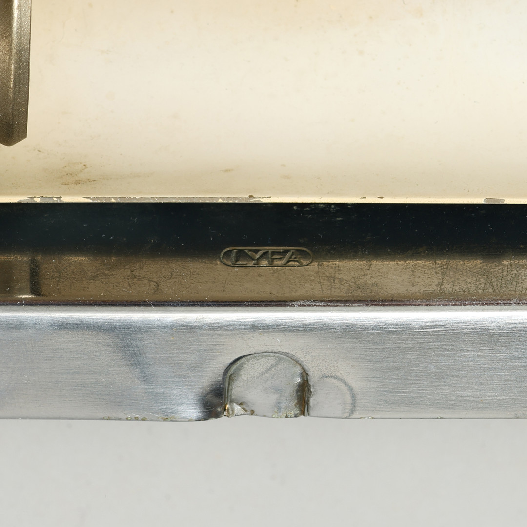 LYFA: Et par justerbare væglamper af forkromet metal, Danmark, 1940/50'erne, (2).