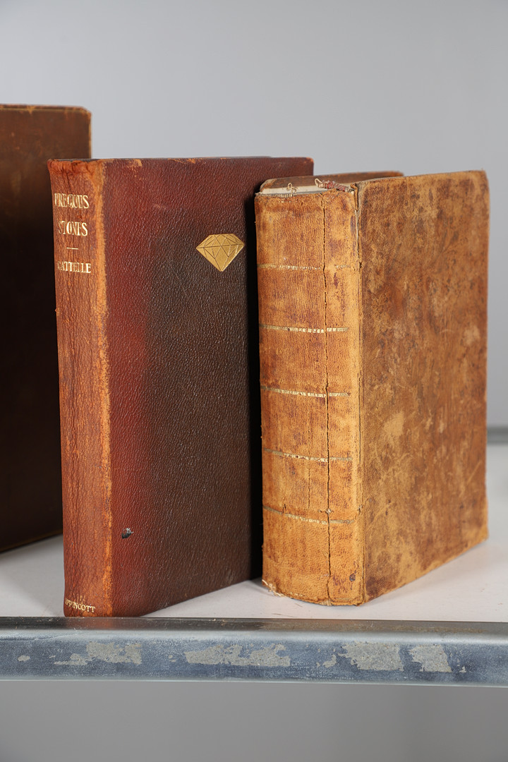 A COLLECTION OF ANTIQUARIAN LEATHER BOUND VOLUMES.