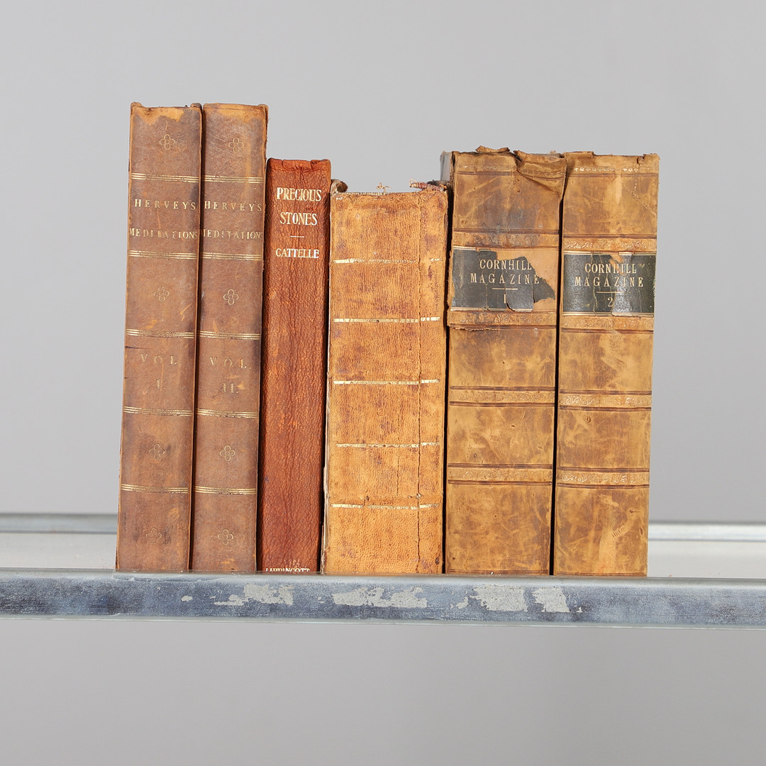 A COLLECTION OF ANTIQUARIAN LEATHER BOUND VOLUMES.