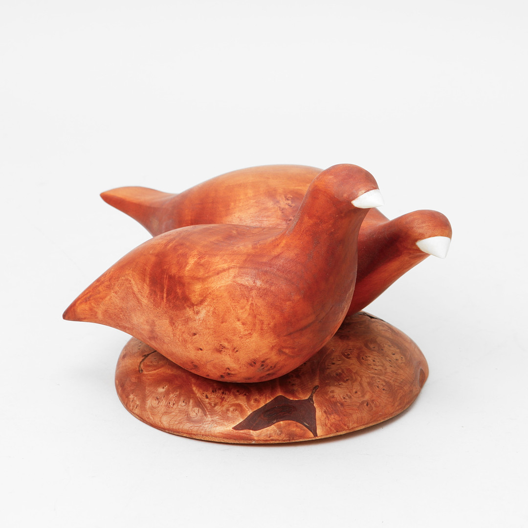SKULPTURGRUPP, ripor, Ingvar Holmberg, Abborrträsk, monogramsignerad.