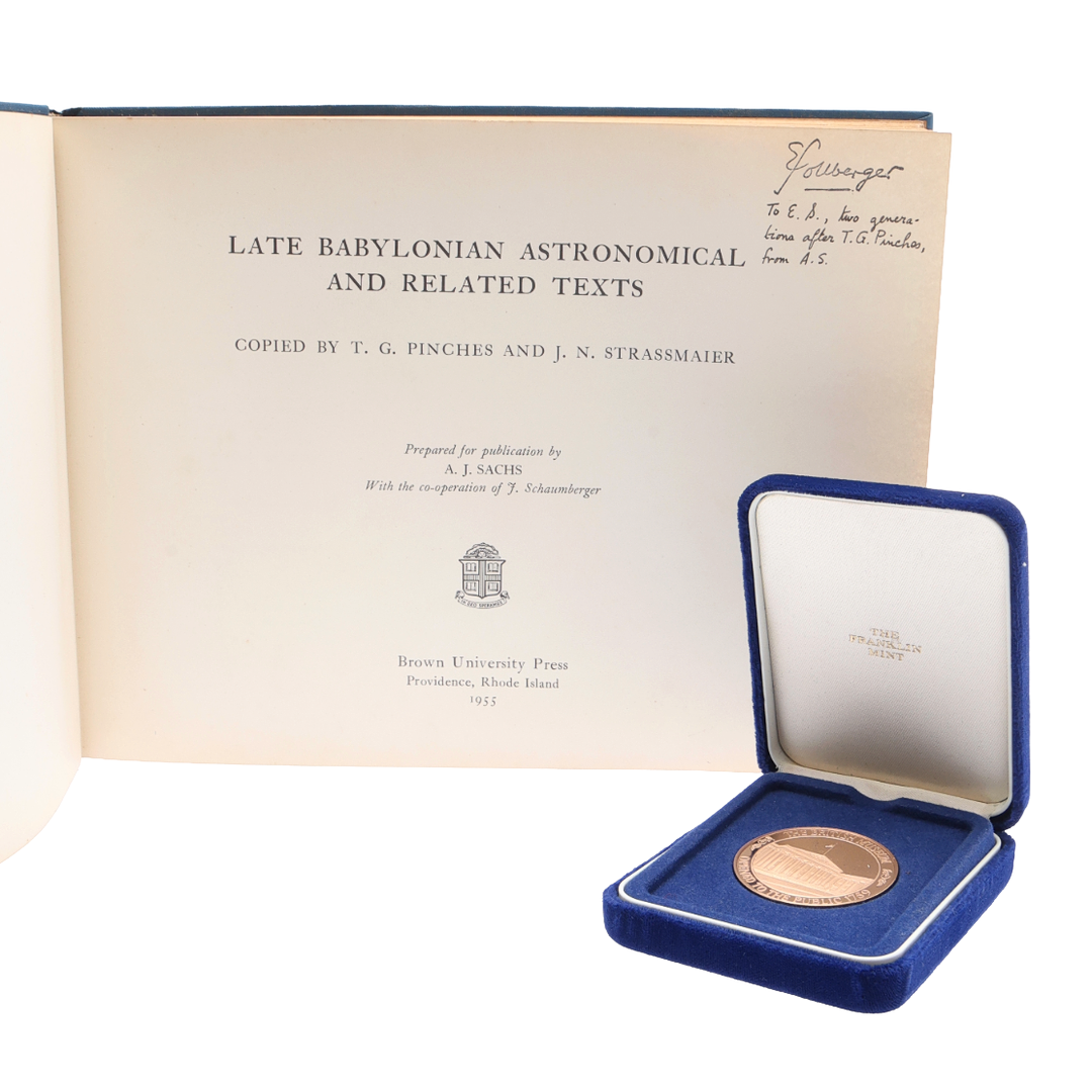 BRITISH MUSEUM INTEREST - LATE BABYLONIAN ASTRONOMICAL AND RELATED TEXTS, AND A COIN. (2).