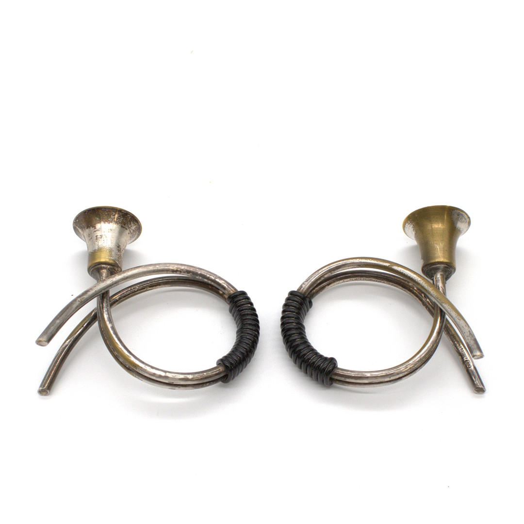 CARL FREDERIK CHRISTIANSEN. DÄNISCHE DESIGNER KERZENHALTER IM MID CENTURY DESIGN EINES WALDHORNS.